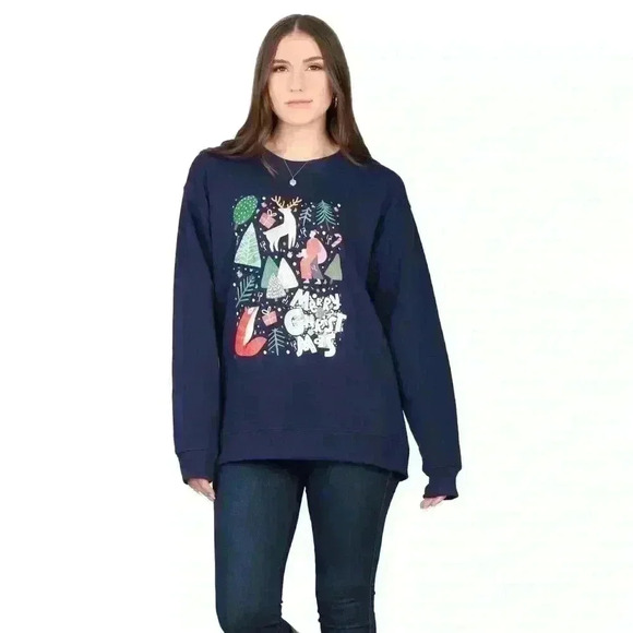 Holiday Unisex Sweatshirt size XL NWT in navy - Picture 1 of 9